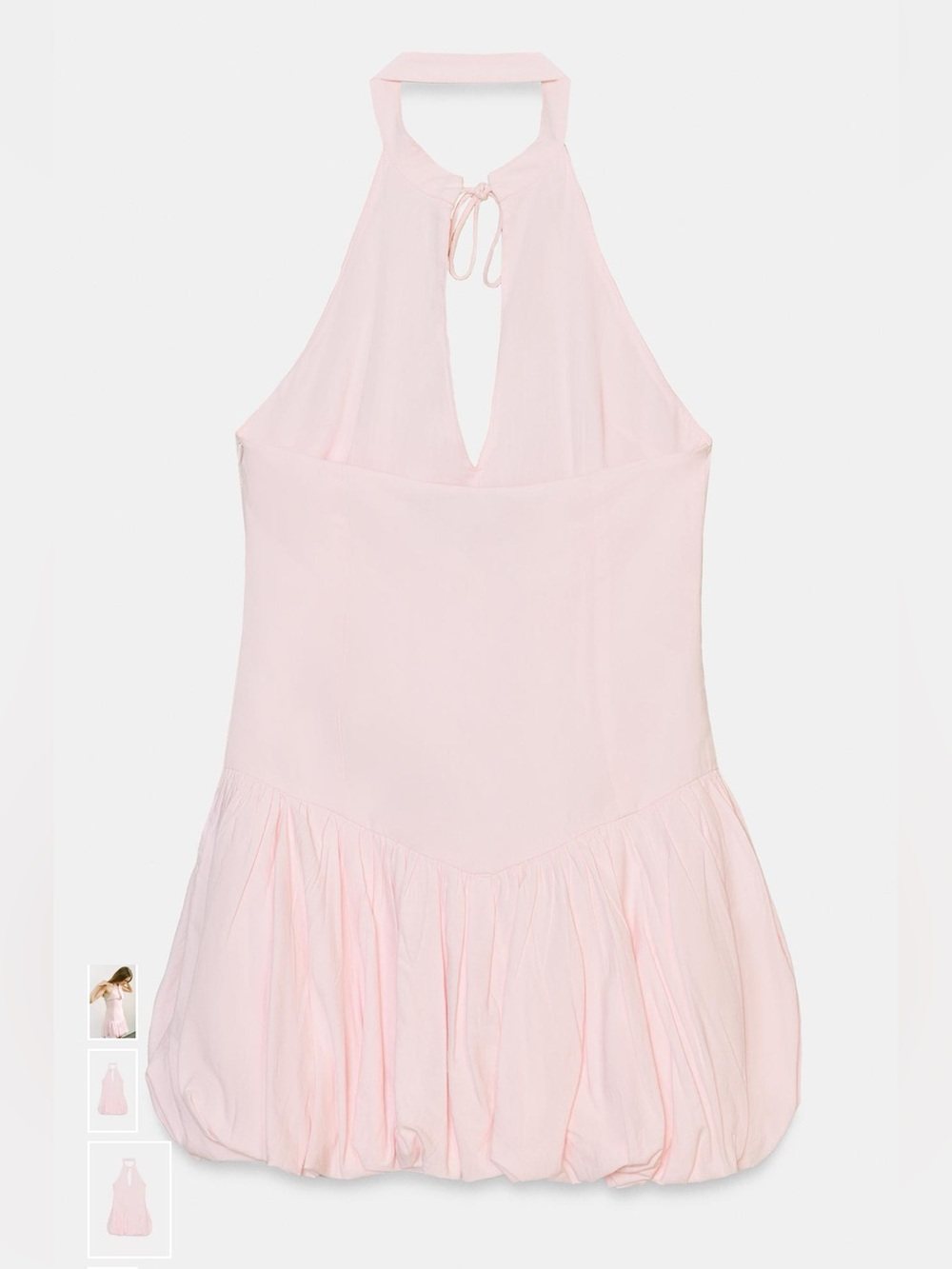 Zara Light Pink Bubble hem mini dress with built in shorts NWT - Picture 2 of 6